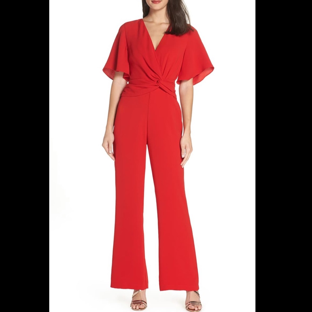 Harlyn Twist Front Jumpsuit Red